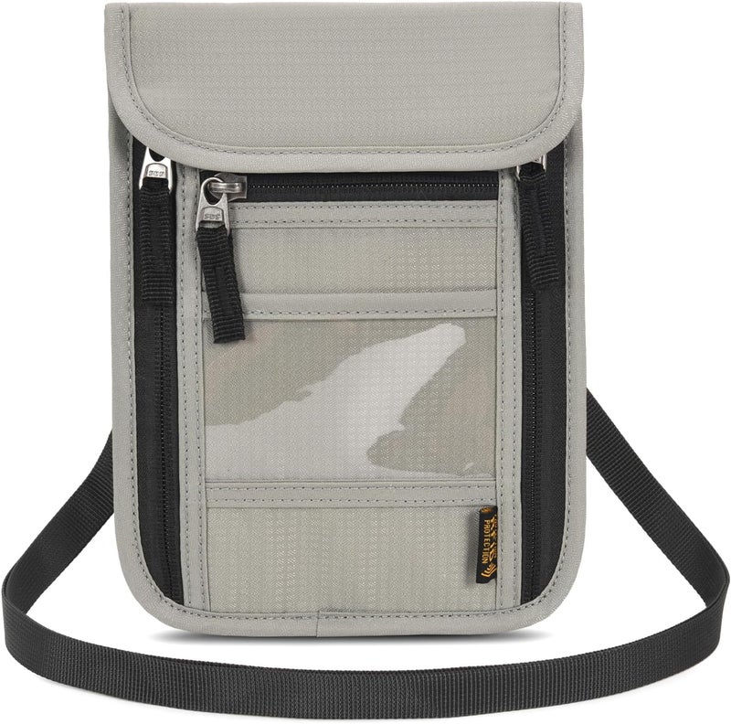 Arouselove Neck Wallet Lightweight RFID Blocking Waterproof Travel Pouch for Women Men - Image 1